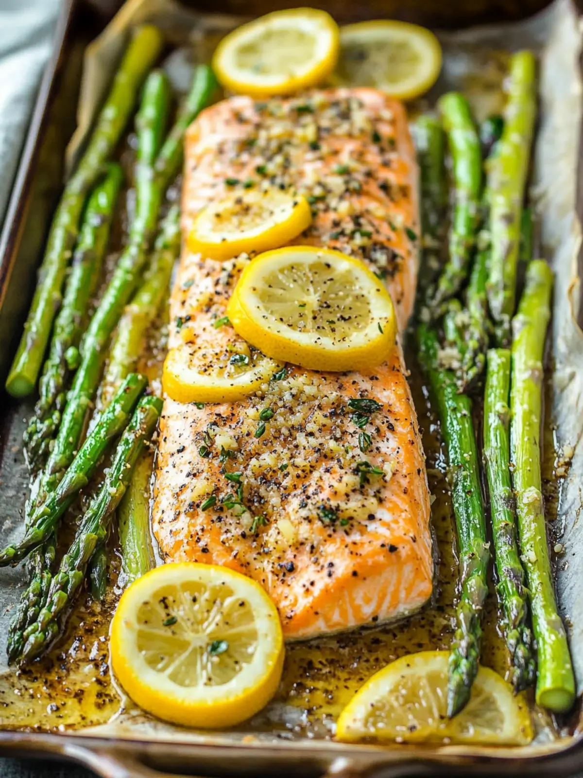 Zesty Lemon Pepper Salmon & Asparagus: Gourmet Flavor, One Pan Ease